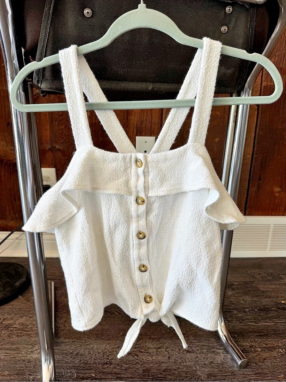 Madewell Texture & Thread Textured Button Front Tank in White XS Like New